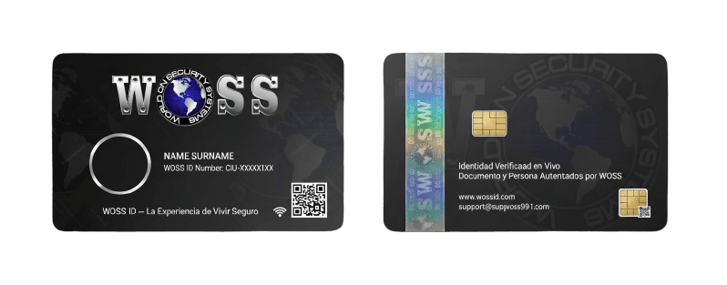 Tarjeta física WOSS ONE con chip NFC